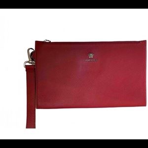 Versace red leather clutch